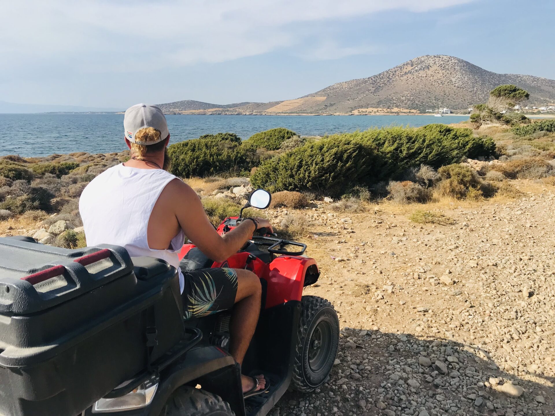 Exploring Naxos with a quad.
