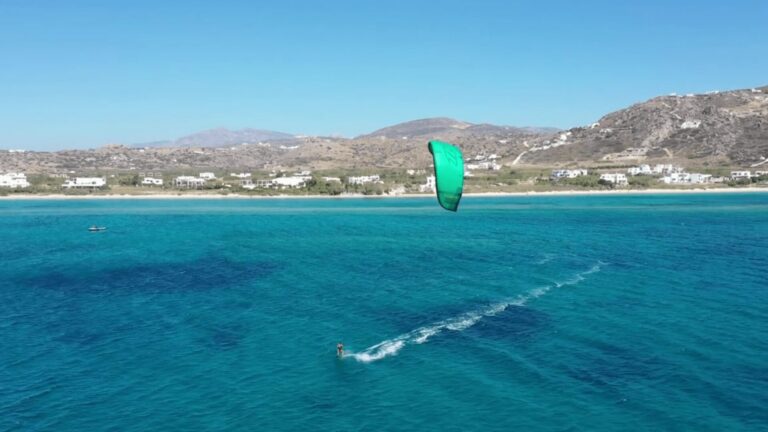 Kitesurfing in Plaka Beach,Naxos